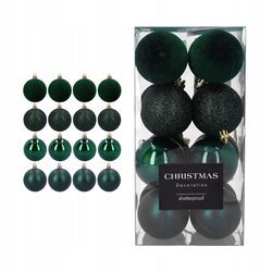 Bombki choinkowe zestaw 16 sztuk zielone 5 cm małe nietłukące mix