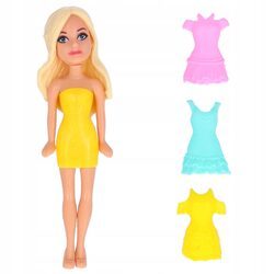 LALKA Z SAMOCHODEM zestaw z pieskiem ubranka sukienki niebieski kabriolet