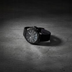 Zegarek męski czarny pasek silikonowy na prezent dla taty męża w pudełku