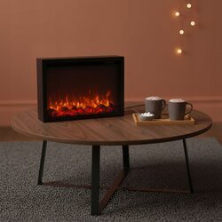 Kominek elektryczny 41x25 led metalowy bez grzania dekoracyjny wolnostojący