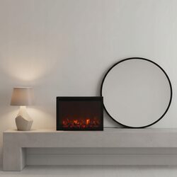 Kominek elektryczny 41x25 led metalowy bez grzania dekoracyjny wolnostojący