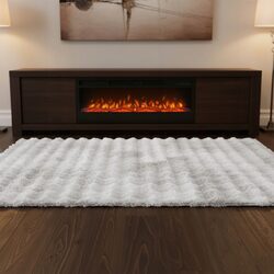 Dywan 100 x 150 biały miękki pluszowy puszysty antypoślizgowy z fakturą