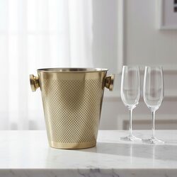 WIADERKO NA LÓD stalowe złote pojemnik na lód do butelki cooler 4,5l duże