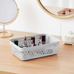 Koszyk organizer szary 22x14,5 cm plastikowy pojemnik ażurowy do szuflady