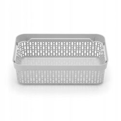 Koszyk organizer szary 22x14,5 cm plastikowy pojemnik ażurowy do szuflady