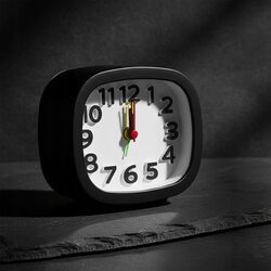 BUDZIK na baterie analogowy cichy mechanizm bez tykania zegarek na biurko