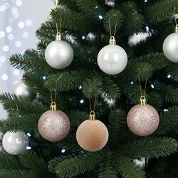 BOMBKI CHOINKOWE 16 sztuk 5 cm 4 perłowe brokatowe welurowe matowe