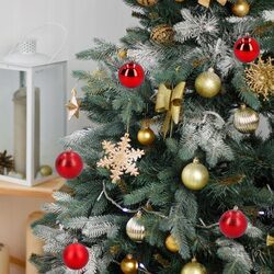 Bombki choinkowe plastikowe czerwone 7 cm zestaw 6 sztuk mix nietłukące