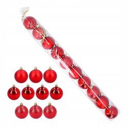 Bombki choinkowe zestaw 10 sztuk czerwone 5 cm mix nietłukące