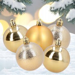 Bombki złote choinkowe 5 cm plastikowe nietłukące zestaw 10 szt ozdoby