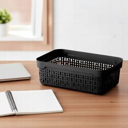KOSZYK ORGANIZER czarny plastikowy koszyczek do łazienki na biurko 22x14,5