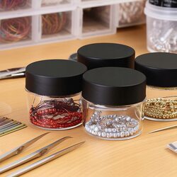 SŁOICZEK NA PRZYPRAWY i zioła pojemnik na żywność 80ml z czarną zakrętką