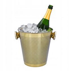 WIADERKO NA LÓD stalowe złote pojemnik na lód do butelki cooler 4,5l duże