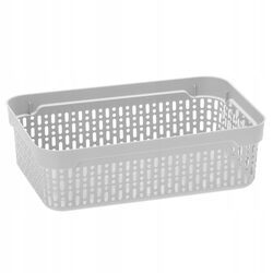 Koszyk organizer szary 22x14,5 cm plastikowy pojemnik ażurowy do szuflady