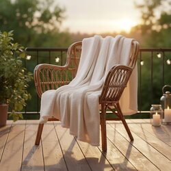 KOC 160x200 kremowy naturalny z mikrofibry gładki miękki dwustronny ciepły