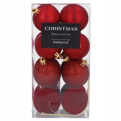 Bombki choinkowe małe 5 cm czerwone zestaw 16 sztuk nietłukące ozdoby