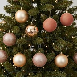 Bombki choinkowe zestaw 16 szt 6 cm złote brązowe nietłukące plastikowe