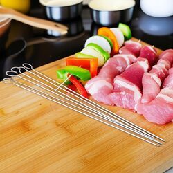 Szpikulce do szaszłyków 6 sztuk stal nierdzewna 35,5 cm długie na grilla