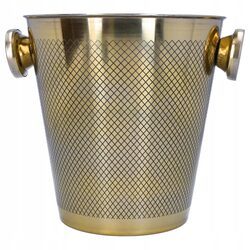 WIADERKO NA LÓD stalowe złote pojemnik na lód do butelki cooler 4,5l duże