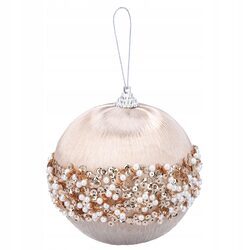 BOMBKA CHOINKOWA 10 cm szampańska baza z błyszczącymi cekinami ozdoba