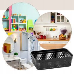 KOSZYK ORGANIZER czarny plastikowy koszyczek do łazienki na biurko 22x14,5