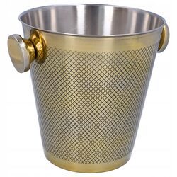 WIADERKO NA LÓD stalowe złote pojemnik na lód do butelki cooler 4,5l duże