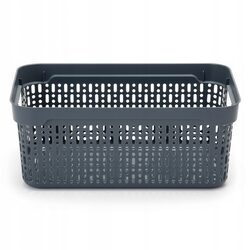 Koszyk organizer 30x20x12 cm szary plastikowy ażurowy pojemnik do szuflady