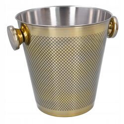 WIADERKO NA LÓD stalowe złote pojemnik na lód do butelki cooler 4,5l duże