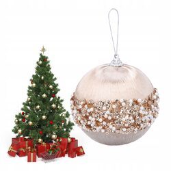 BOMBKA CHOINKOWA 10 cm szampańska baza z błyszczącymi cekinami ozdoba