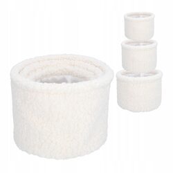 Pudełka do przechowywania zestaw x3 kremowe okrągłe pluszowe organizery