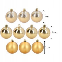 Bombki złote choinkowe 5 cm plastikowe nietłukące zestaw 10 szt ozdoby