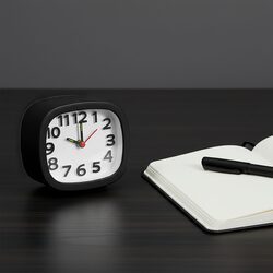 BUDZIK na baterie analogowy cichy mechanizm bez tykania zegarek na biurko