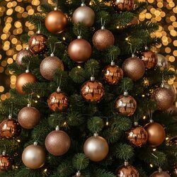 Bombki choinkowe zestaw ozdób brązowe miedziane 6 cm 16 sztuk nietłukące