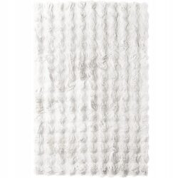 Dywan 100 x 150 biały miękki pluszowy puszysty antypoślizgowy z fakturą