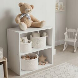 Pudełka do przechowywania zestaw x3 kremowe okrągłe pluszowe organizery