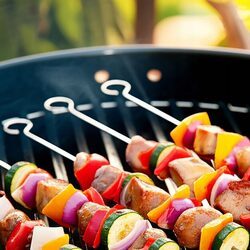 Szpikulce do szaszłyków 6 sztuk stal nierdzewna 35,5 cm długie na grilla