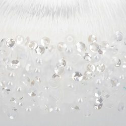 BOMBKA CHOINKOWA XXL 8 cm biała z lśniącymi koralikami duża bombka ozdobna