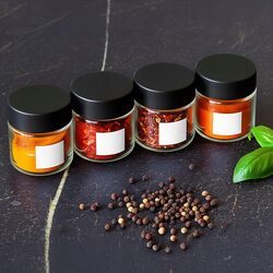 SŁOICZEK NA PRZYPRAWY i zioła pojemnik na żywność 80ml z czarną zakrętką