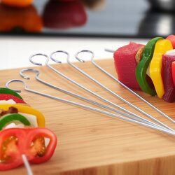 Szpikulce do szaszłyków 6 sztuk stal nierdzewna 35,5 cm długie na grilla