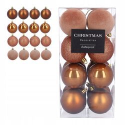 Bombki choinkowe zestaw ozdób brązowe miedziane 6 cm 16 sztuk nietłukące
