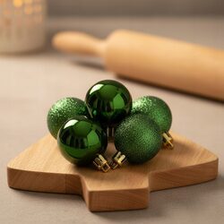 Bombki choinkowe mix 4 wzory zielone 6 cm zestaw 16 sztuk mat połysk