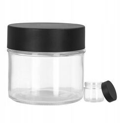 SŁOICZEK NA PRZYPRAWY i zioła pojemnik na żywność 80ml z czarną zakrętką