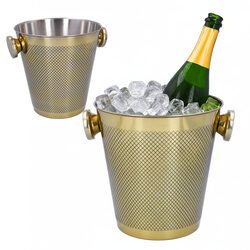 WIADERKO NA LÓD stalowe złote pojemnik na lód do butelki cooler 4,5l duże