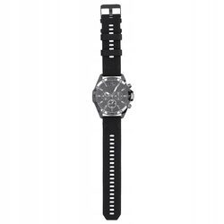 Zegarek męski czarny pasek silikonowy na prezent dla taty męża w pudełku