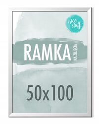 RAMKA 50x100 RAMKA NA ZDJĘCIA 100x50 Ramki na zdjęcie SREBRNA SREBRNE